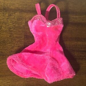 Vtg Mattel Barbie 1997 Sweetheart Hot Pink Dress #18606 Velvet Sparkly